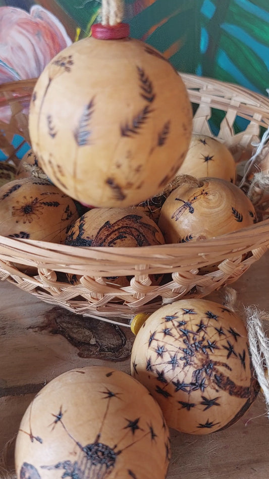 Wildflower Pyrography Baubles