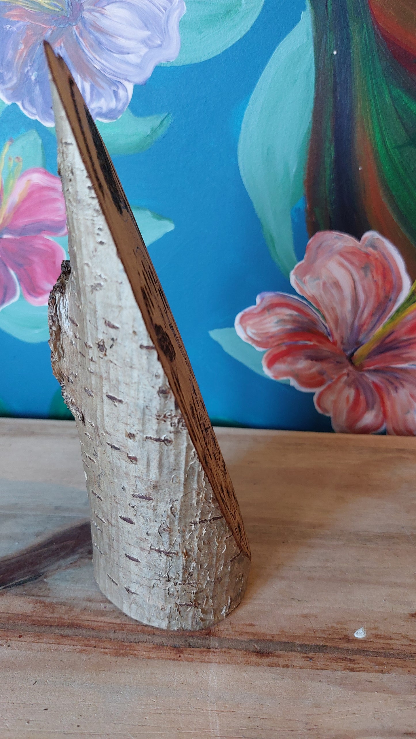 Wildflower and spiders web pyrography woodcut (w2)