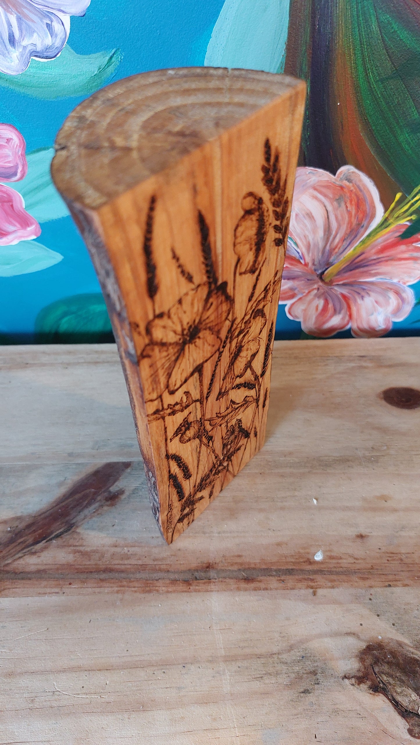 Poppy Design pyrography Woodcut (p1)